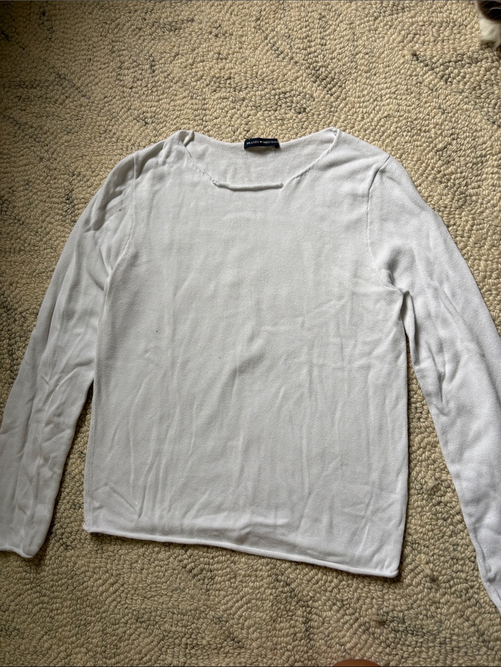 Brandy Melville White Crew Neck Sweater